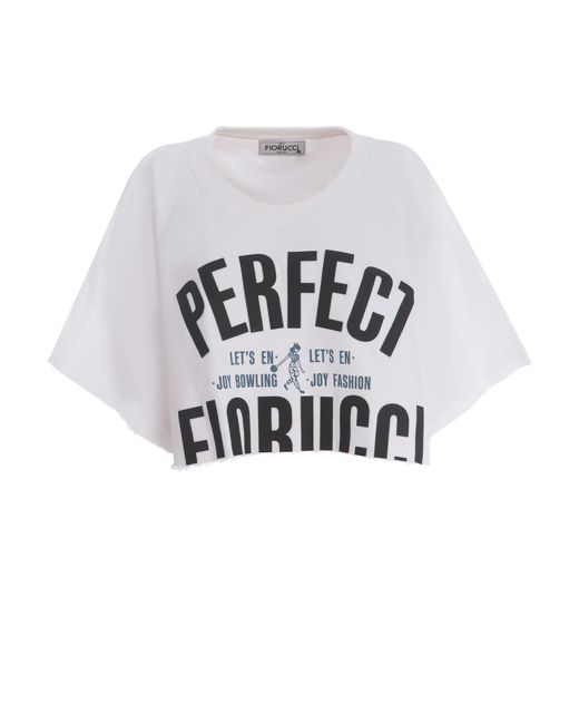 Fiorucci White Crop Sweatshirt Archivio Made Of Cotton