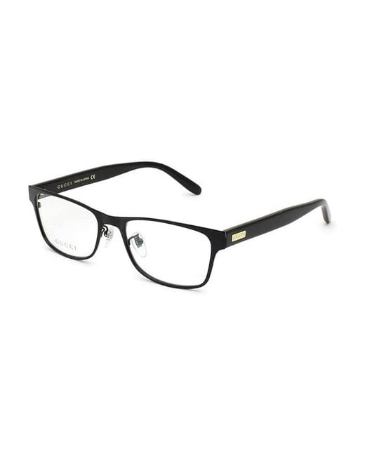 Gucci Black Eyeglasses Rectangle Full Rim, Frame And Clear Demo Lenses Lens Gg0274Oj001