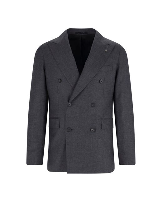 Tagliatore Blue Double-Breasted Virgin Wool Suit for men