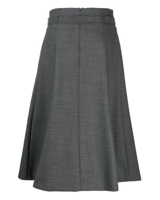 Seventy Long Skirt With Belt in Gray | Lyst