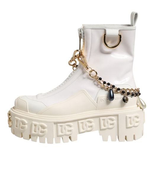 Dolce & Gabbana Natural Leather Rubber Logo Ankle Boots Shoes Co+Pl+Pu+20Lf