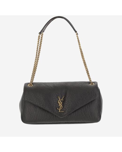 Saint Laurent Black Calypso Medium Leather Bag Lambskin Shoulder