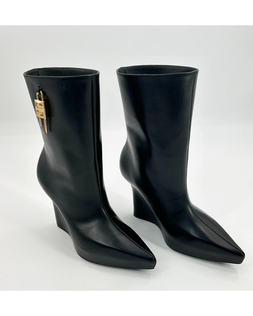 Givenchy Black G-Lock 80Mm Wedge Low Boots