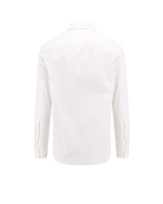 Valentino White Cotton Shirt With Rockstud Untitled Studs for men