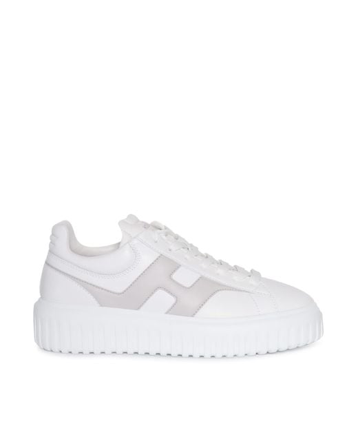 Hogan White H-Stripes Sneakers for men