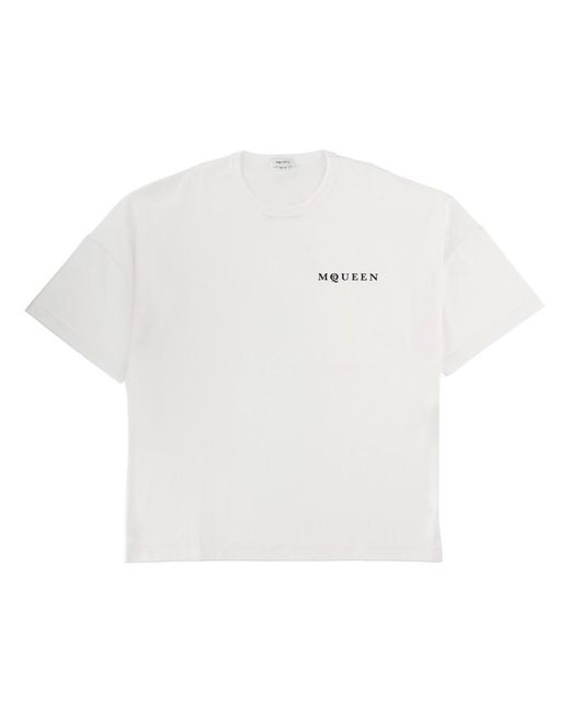 McQueen White Logo T-Shirt Cotton T-Shirts for men