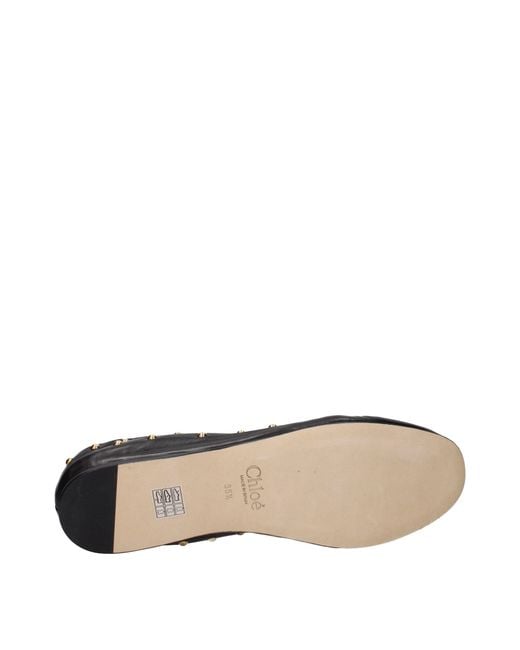 Chloé Black Leather Ballet Flats