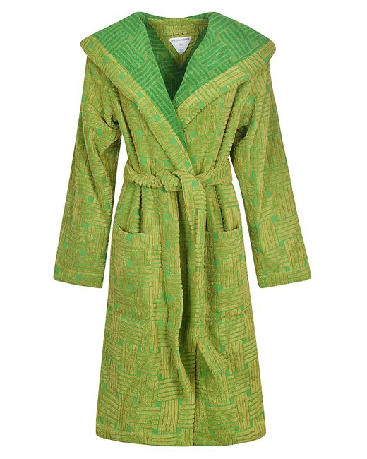 Bottega Veneta Terry Cotton Bath Robe in Green - Lyst