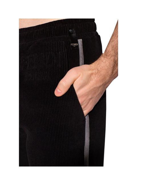 Fendi Black Velvet Pants for men