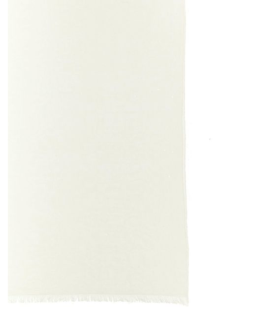 Brunello Cucinelli White Sequin Scarf