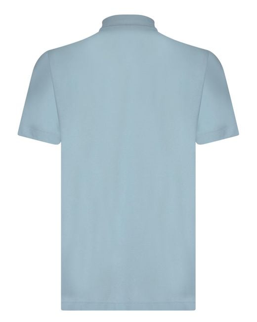 Zanone Blue Light Cotton Polo Shirt for men