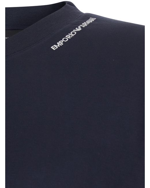 Emporio Armani Blue T-Shirt .L Modal T-Shirts for men