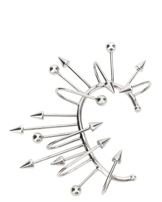 Jean Paul Gaultier White 'The Spike' Earrings