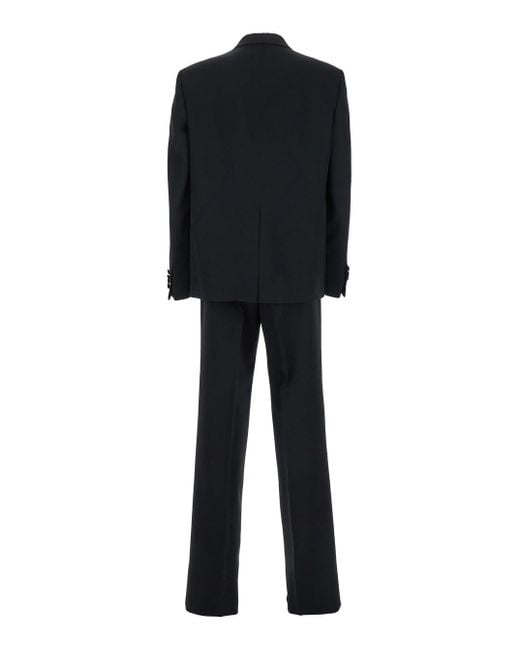 Gucci Black Double-Breasted Suit With G Detail for men