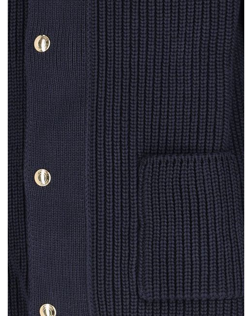 Thom Browne Blue Tricolor Detail Sweater for men