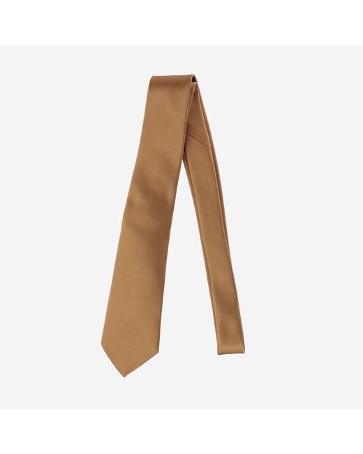 Saint Laurent Brown Silk Satin Tie Ties & Bow for men