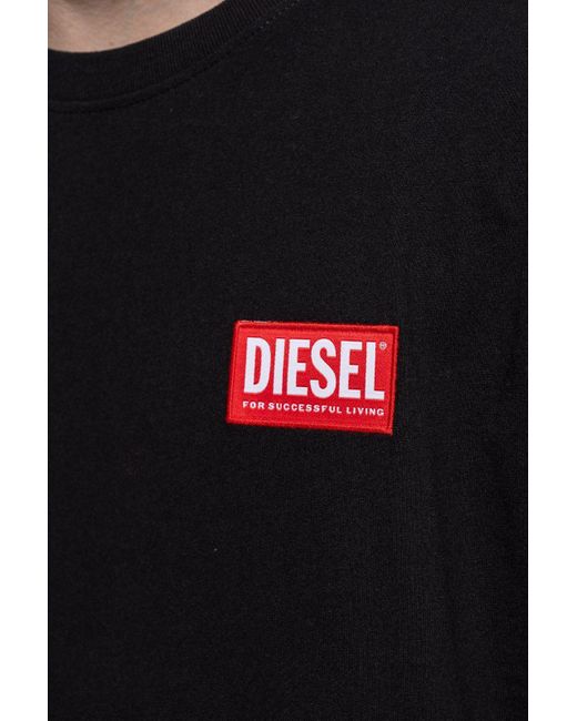 DIESEL Black 't-nlabel-l1' T-shirt, for men