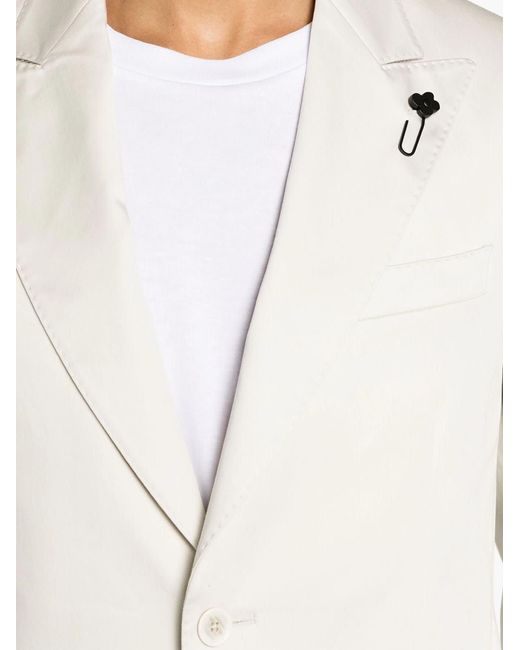 Lardini White Cotton Blend Single-Breasted Blazer for men