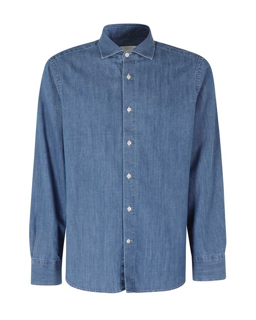 Seventy Blue Camicia Collo Francese Cotone for men