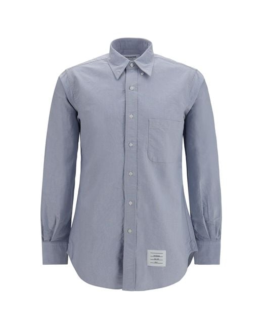 Thom Browne Blue Cotton Shirt for men