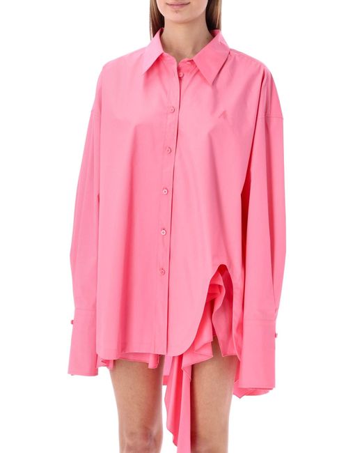 hot pink oversized shirt