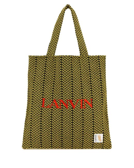 Lanvin Green Embroidered Canvas X Future Curb Shopping Bag for men