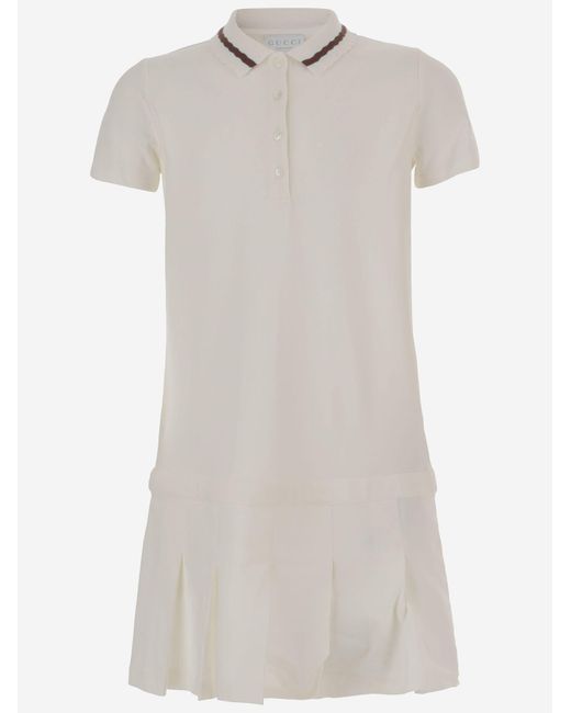 Gucci White Dress Stretch Cotton