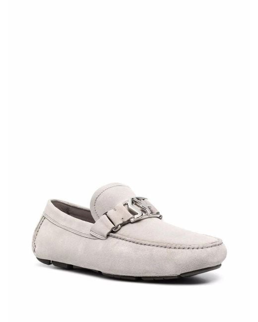 Ferragamo White Ferragamo Peter Logo-Plaque Loafers for men