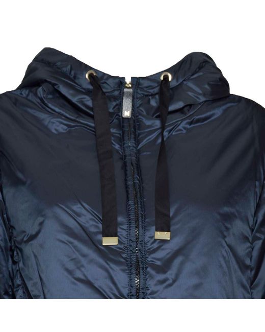 Max Mara Blue Drawstring Zip-Up Jacket