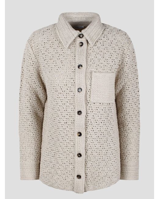 Bottega Veneta Natural Cotton Crochet Shirt