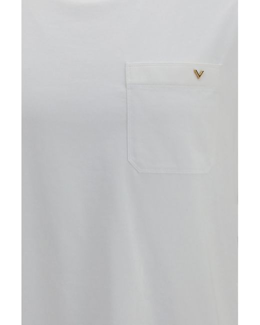 Valentino Gray Cotton Vlogo T-Shirt T-Shirts for men