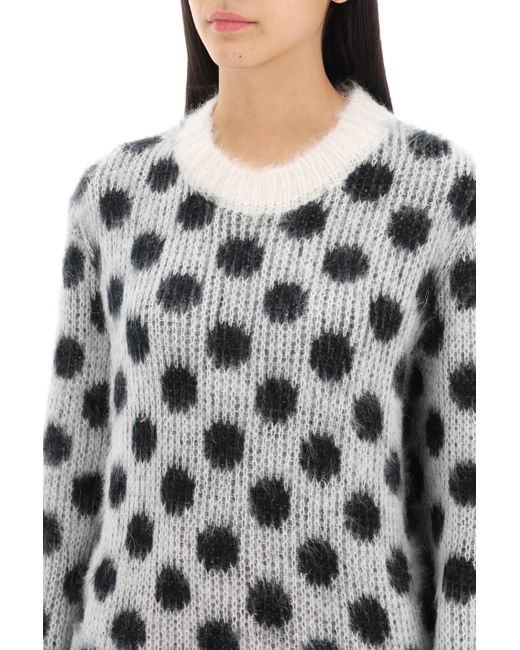 Marni Black Polka Dot Mohair Sweater