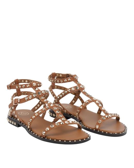 Ash Brown Sandals Calf Leather/Rubber Sole