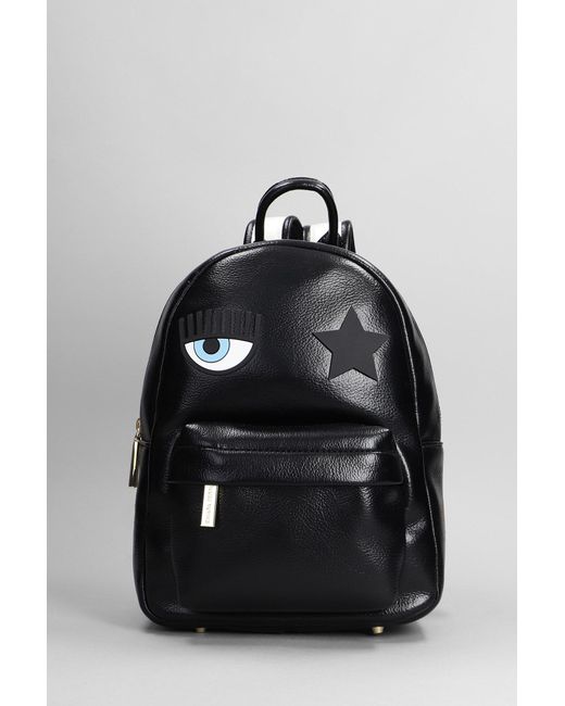 Chiara Ferragni Backpack In Black Faux Leather