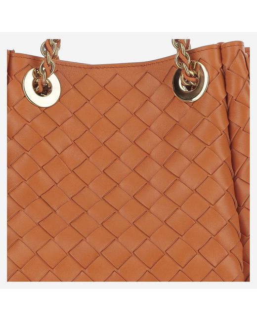 Bottega Veneta Brown Small Leather Parachute Bag Lambskin Shoulder