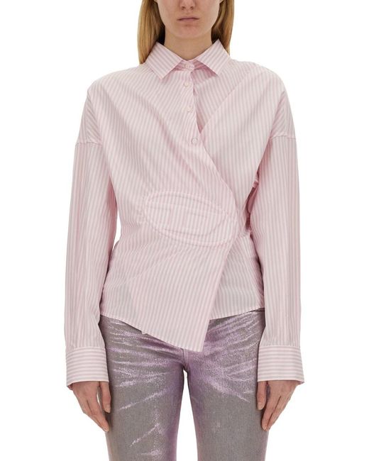DIESEL Pink Asymmetrical Shirt