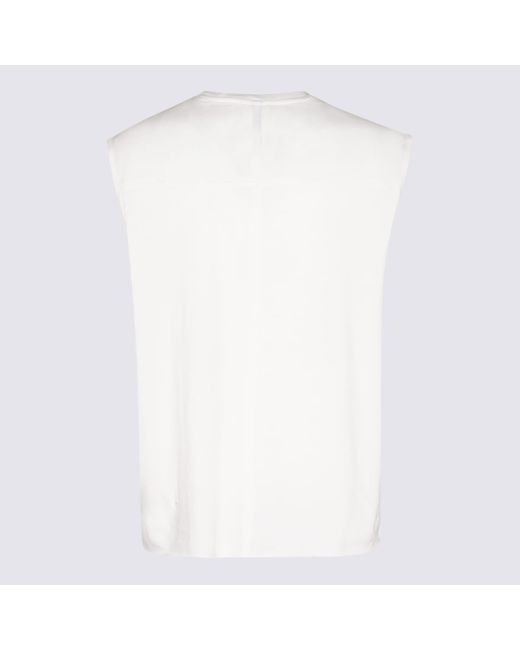 Thom Krom White Off- Cotton Blend Stretch Top for men