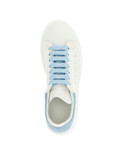 McQueen White Oversize *Icon Smooth Calf Leather Sneakers With Light Suede Heel Counter.<Br