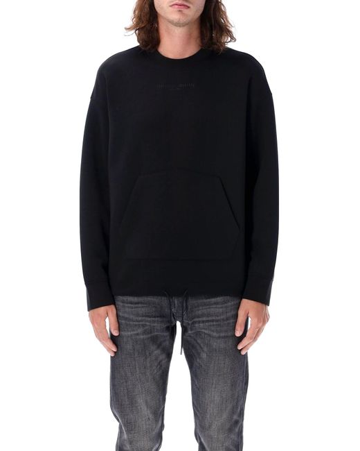 Emporio Armani Black Embossed Logo Sweatshirt for men