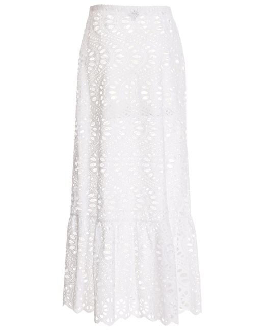 Giambattista Valli White Long Cotton Skirt