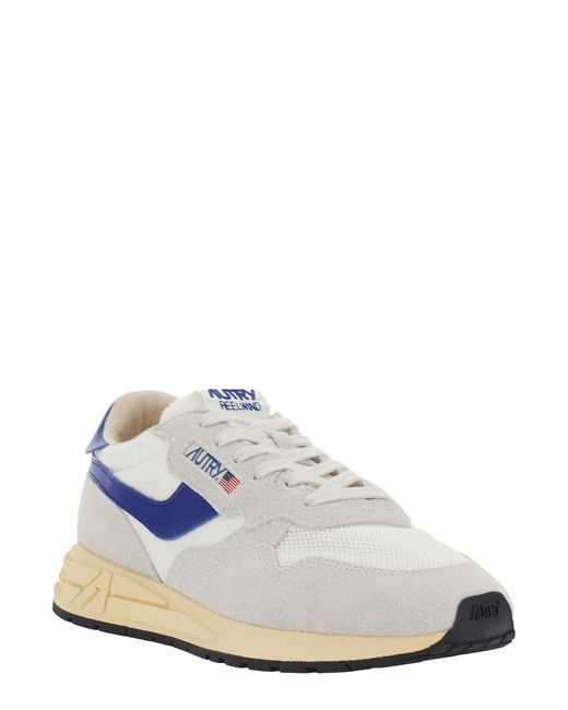 Autry White Sneakers Reelwind Leather Nylon Trainers for men