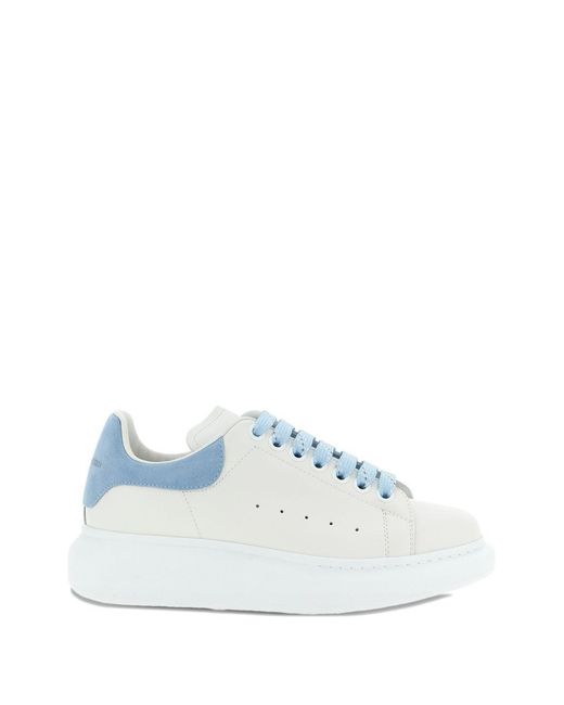 McQueen White Oversize *Icon Smooth Calf Leather Sneakers With Light Suede Heel Counter.<Br