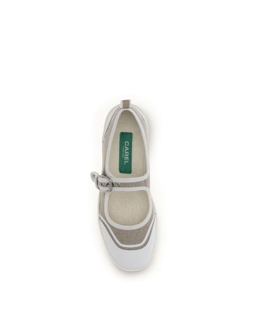 CAREL PARIS White Canvas Sport Ballerinas Upper: Cotton; Sole: Rubber