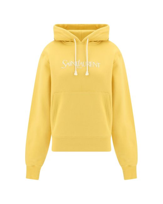Saint Laurent Yellow Hooded Sweatshirt With