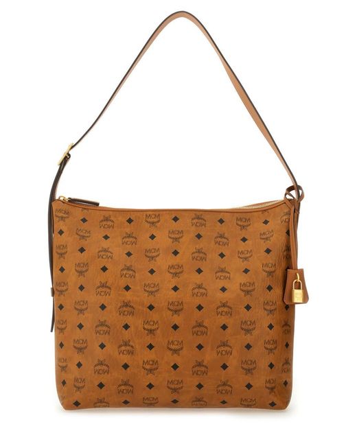 MCM Brown Aren Large Shoulder Bag