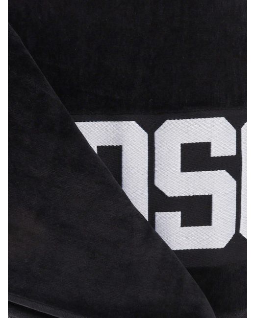 DSquared² Black Logo Cotton Beach Towel for men