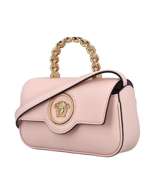 Versace Pink Horizontal Mini Top Handle Bag