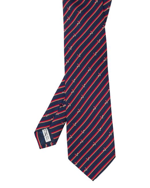Ferragamo Purple Pre-Tied Tie With Motif for men