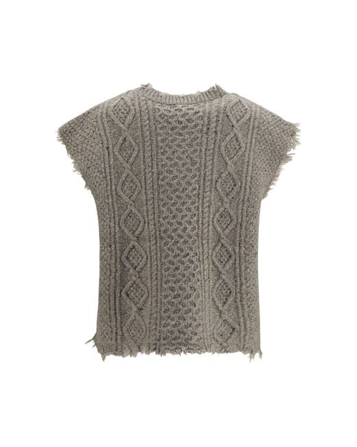 R13 Gray Wool Vest Blazers & Vests