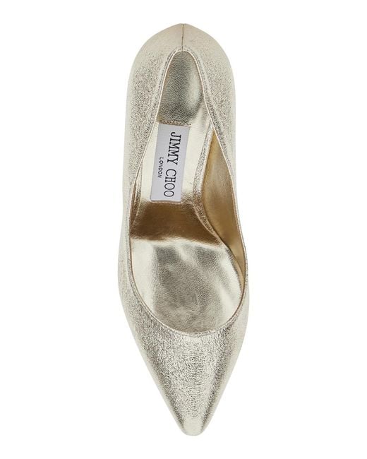 Jimmy Choo Metallic Slip-On Heels Romy Textile